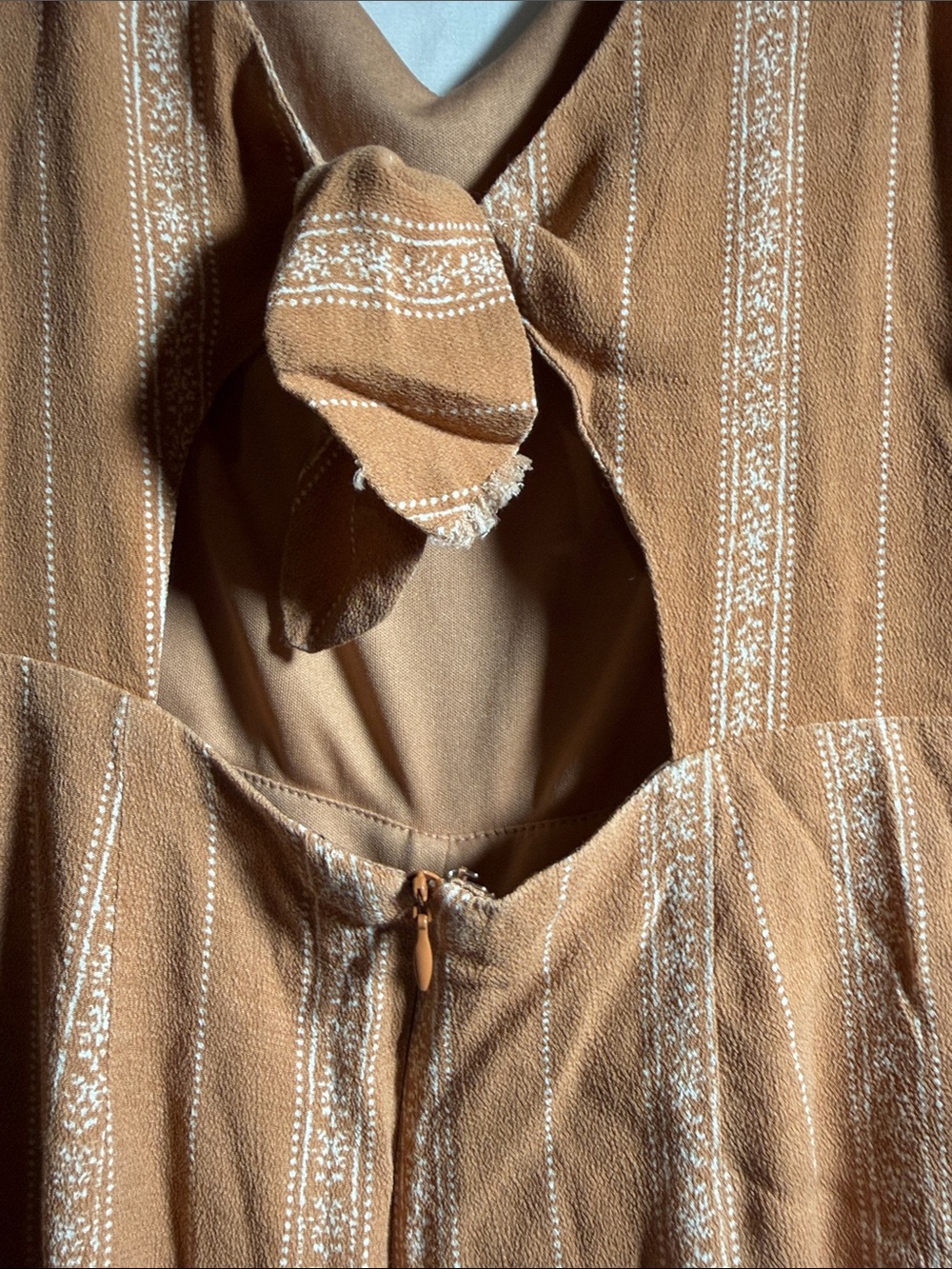Lulu's Rust-Tone Tie-Back Wide Leg Jumpsuit - Picture 2 of 8